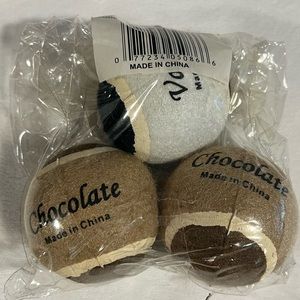 Chocolate & vanilla flavored dog toy balls